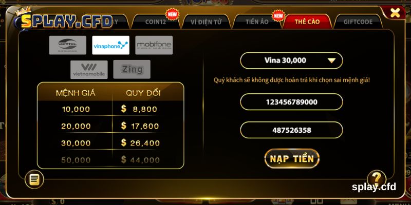 the cao dien thoai splay the cao dien thoai splay
